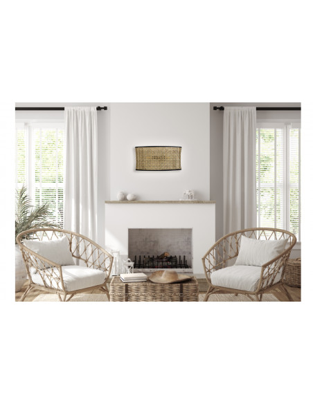 Aplique de Pared Vidi Ratán natural