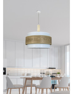 Colgante Madera Blanco Triple 2