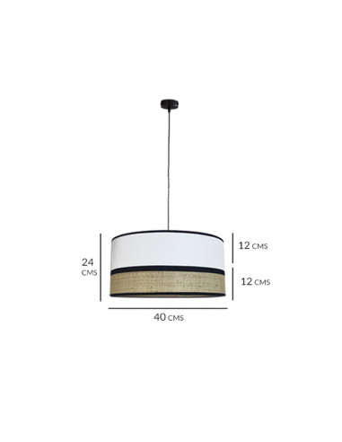 Colgante Isis Rafia Blanco Rafia 40cm