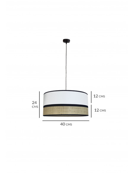 Colgante Isis Rafia Blanco Rafia 40cm