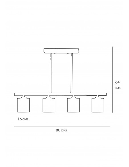 Lampara lineal Rustic 4 l