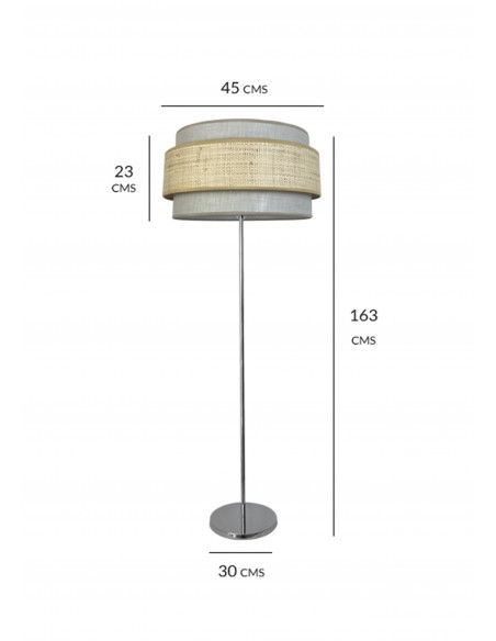 Pie de salon cromo pantalla triple