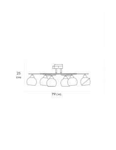 Semiplafon Gala Cuero 6L 2