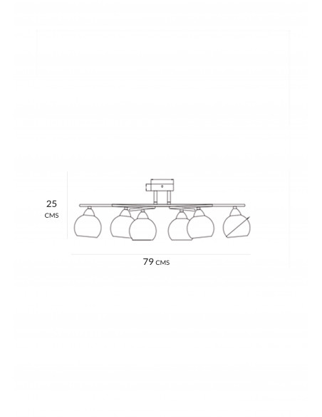Semiplafon Gala Cuero 6L