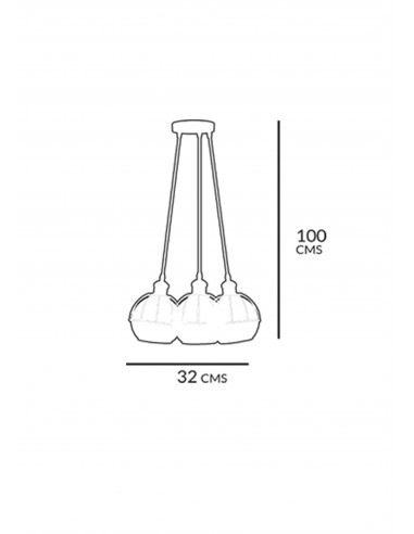 Colgante Victoria racimos 3 luces