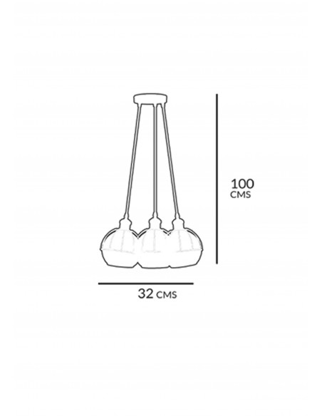 Colgante Victoria racimos 3 luces