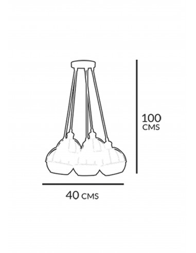 Colgante Victoria racimos 5 luces