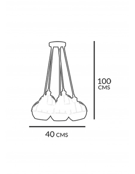 Colgante Victoria racimos 5 luces