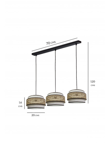 Regleta Milan 3 luces
