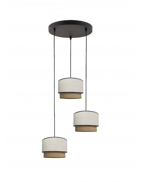 Plafon Candela rafia 3 luces