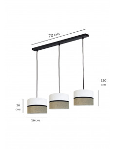 Regleta Isis Rafia 3L Lineal 2