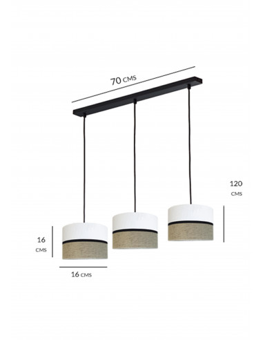 Regleta Isis Rafia 3L Lineal