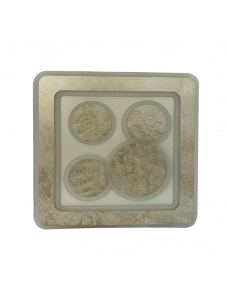 Plafón Rocio Cuadrado plata led