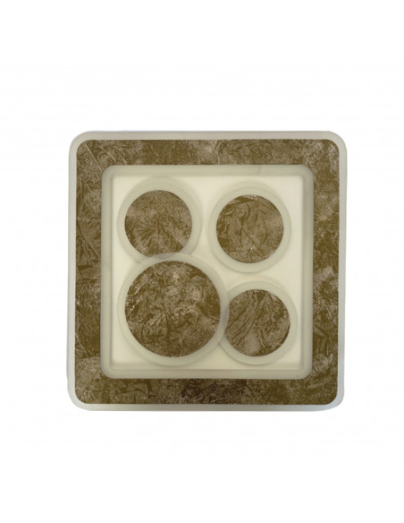 Plafón Rocio Cuadrado plata led