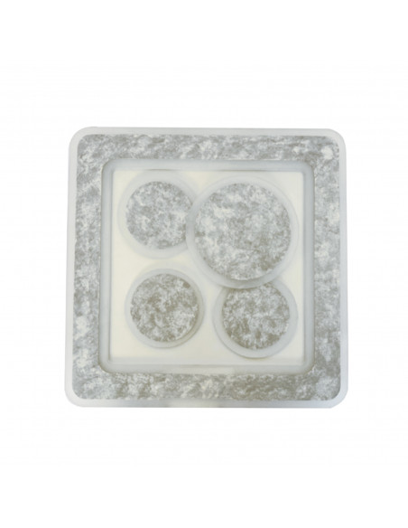 Plafón Rocio Cuadrado plata led
