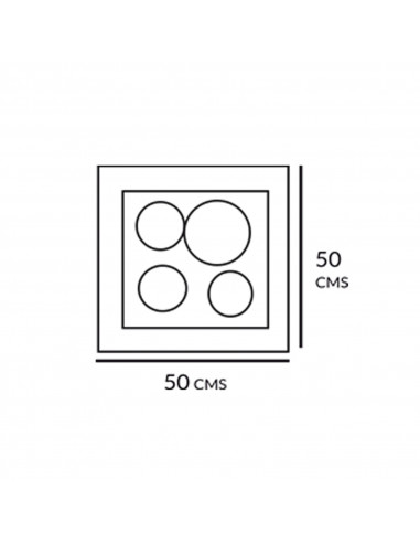 Plafón Rocio Cuadrado negro led