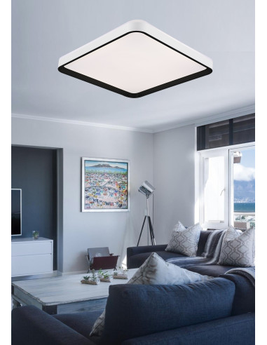 Plafón Dallas cuadrado negro