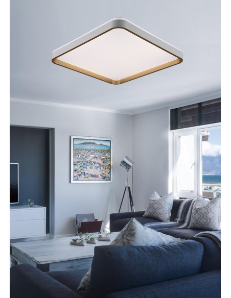 Plafón Dallas cuadrado dorado