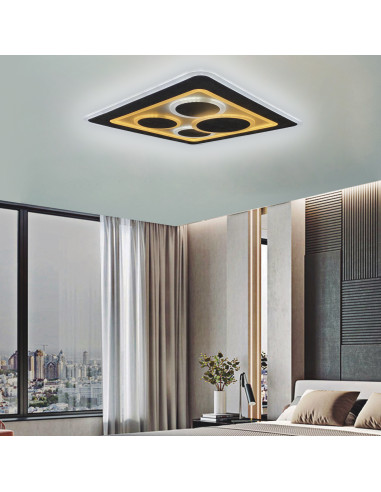 Rocio Cuadrado LED madera gris