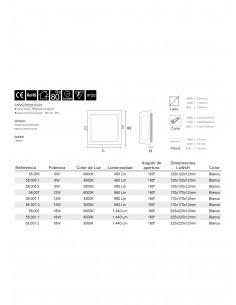Downlight cuadrado 12W... 2