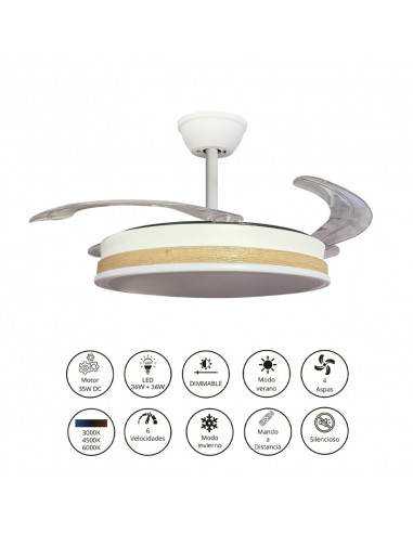 Ventilador retráctil Vera blanco...