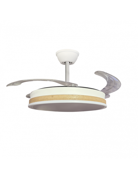 Ventilador retráctil Vera blanco Madera natural