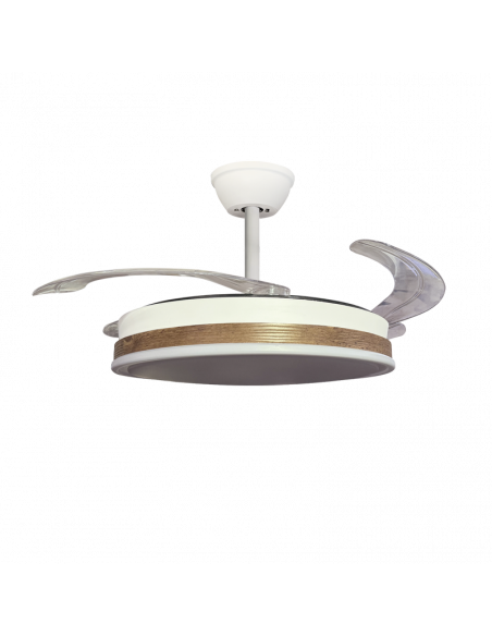 Ventilador retráctil Vera blanco Madera Oscura