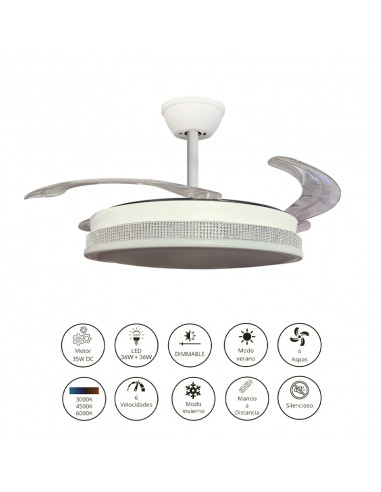 Ventilador retráctil Vera blanco...