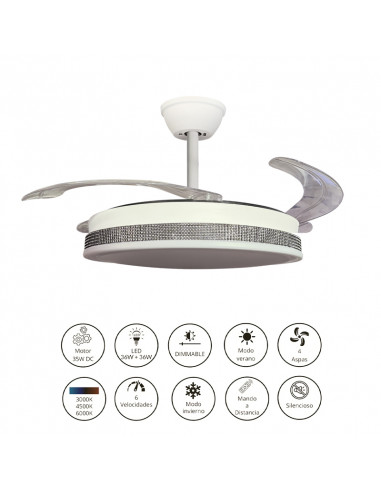 Ventilador retráctil Vera blanco...