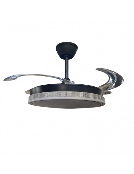 Ventilador retráctil Vera Negro Diamante Blanco