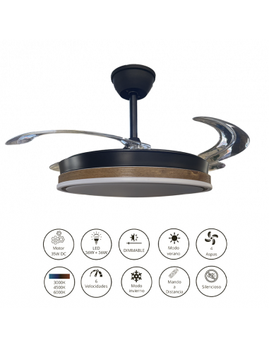 Ventilador retráctil Vera Negro...