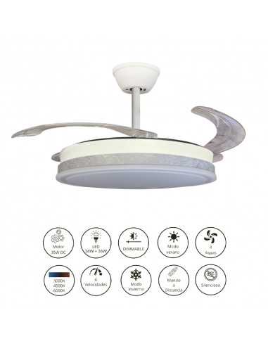 Ventilador retráctil Vera blanco...