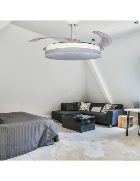 Ventilador retráctil Vera blanco Thelma Plata