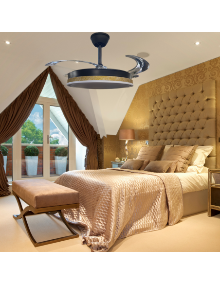 Ventilador retráctil Vera Negro Thelma Oro