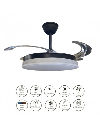 Ventilador retráctil Vera Negro...