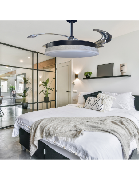 Ventilador retráctil Vera Negro Thelma Plata